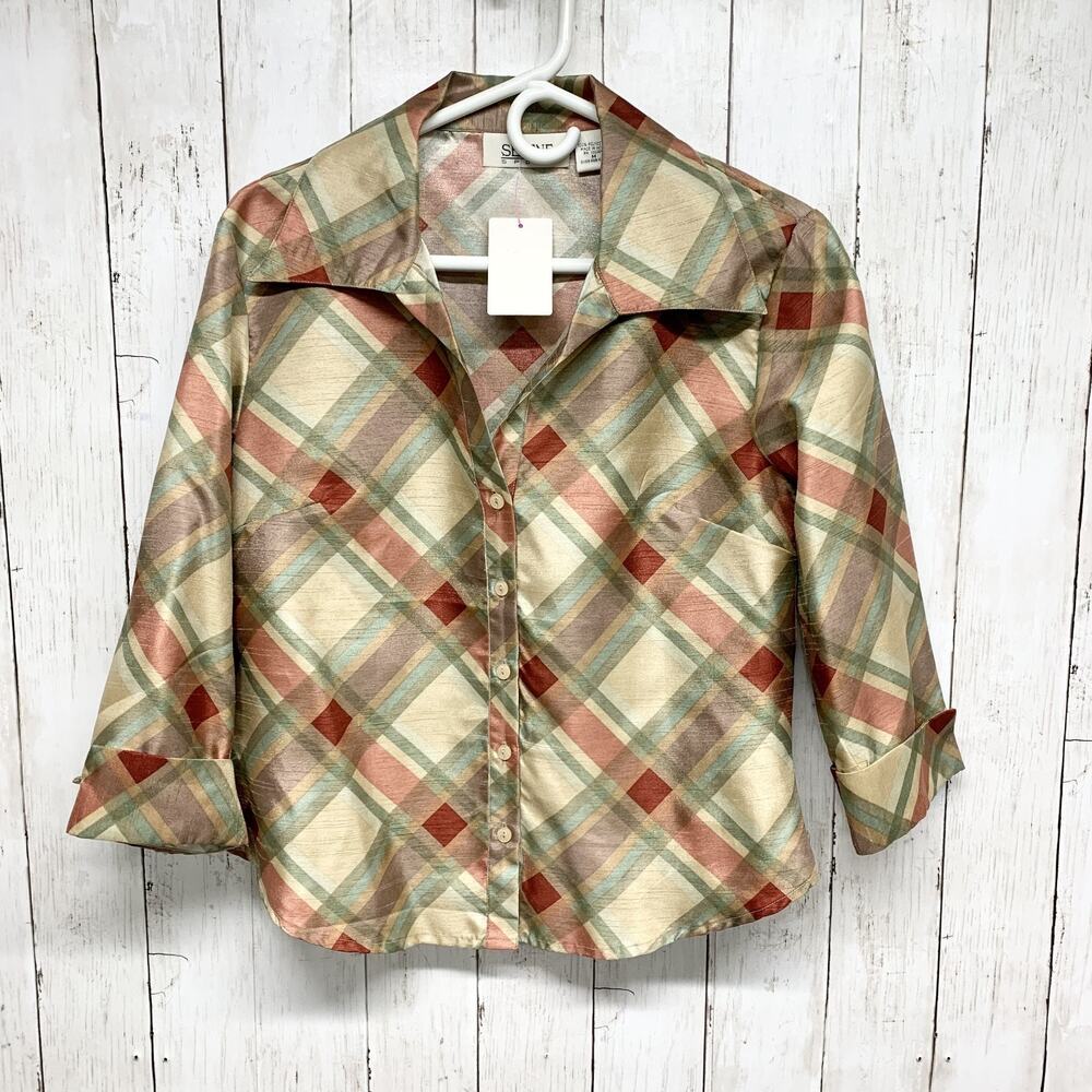 Vintage 90s Selene Sport Jacket‎ Women Medium Plaid Button Up Blazer Y2K Retro